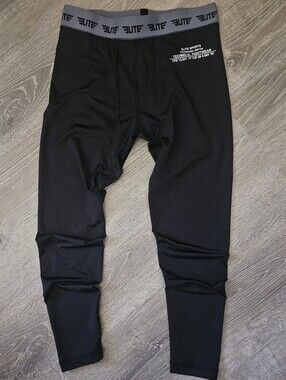 Elite Sports Technical Fightwear Compression Pants Leggings • Size M Black